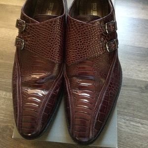 Burgundy  Leather Sole  Double Monk Strap Oxford
